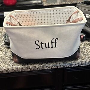 White and Black Storage Basket